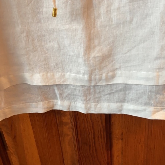 Ellen Tracy White Linen Blouse in Chalk - Picture 9 of 9